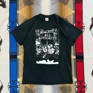 Vintage Against All Authority T-shirt Size Large Punk Rock Hopeless Records Band